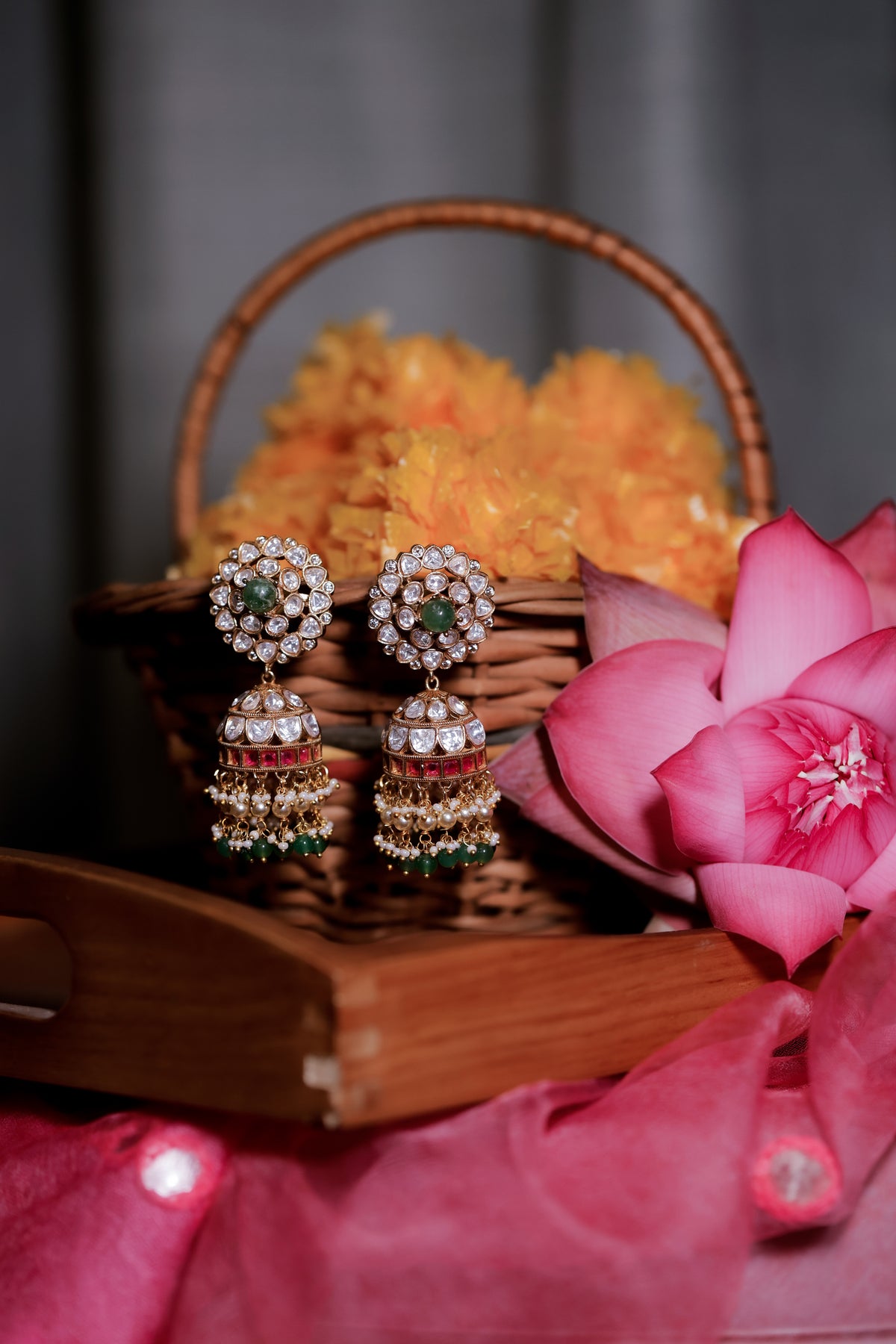 Madhuri Polki Jhumka Earrings