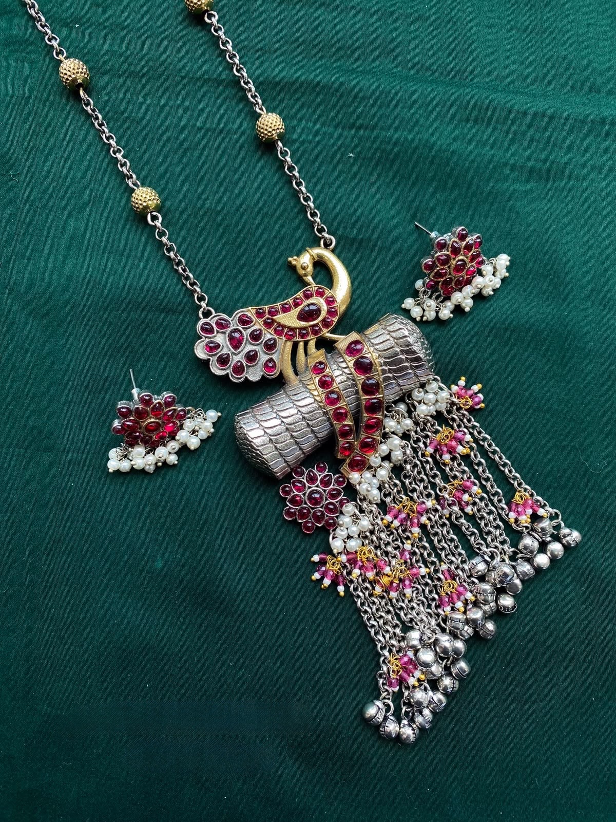 Peacock necklace set