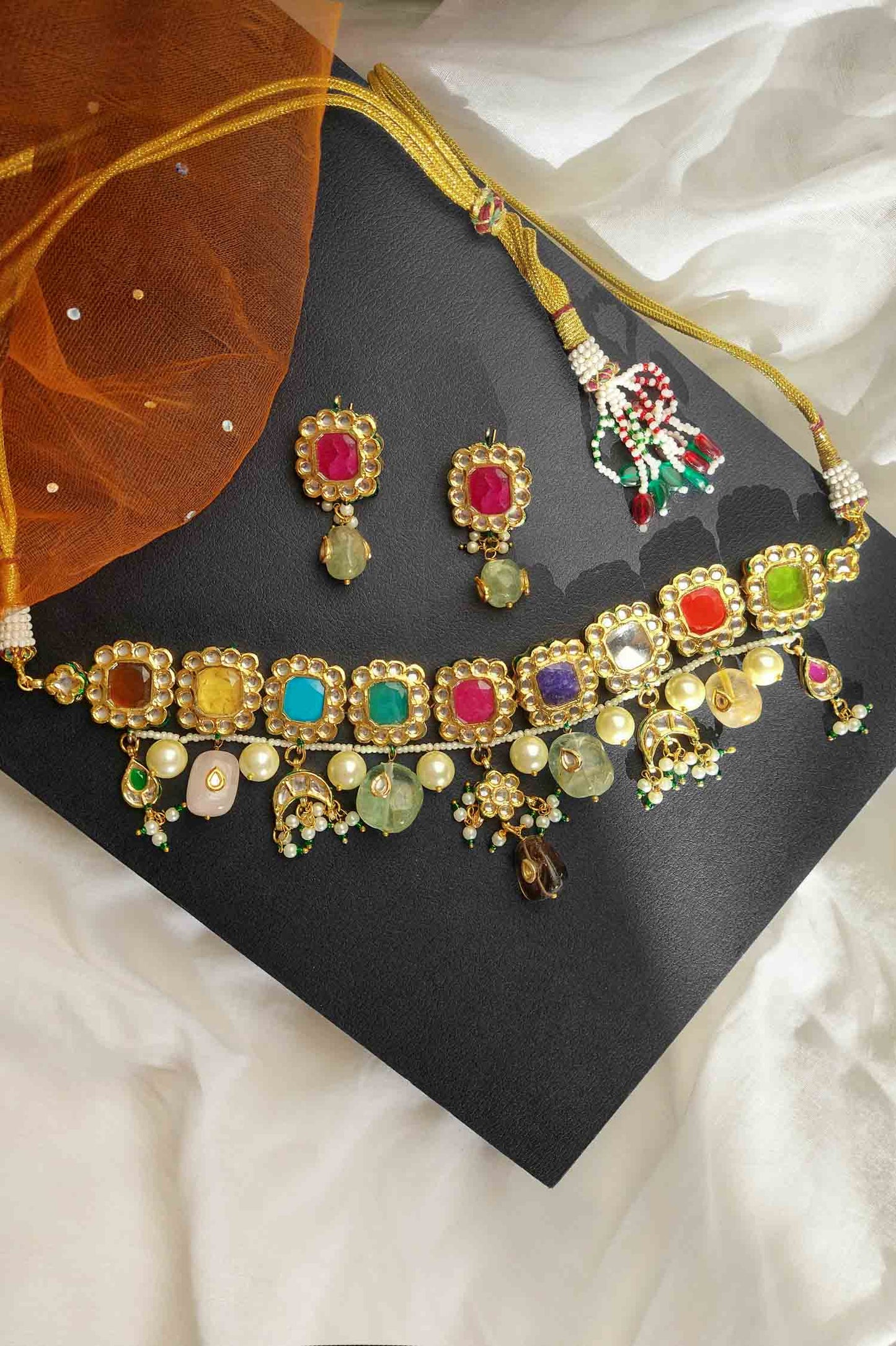 Parija Navratan Necklace Set