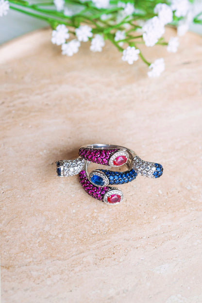 Marie Ring - Blue-Pink