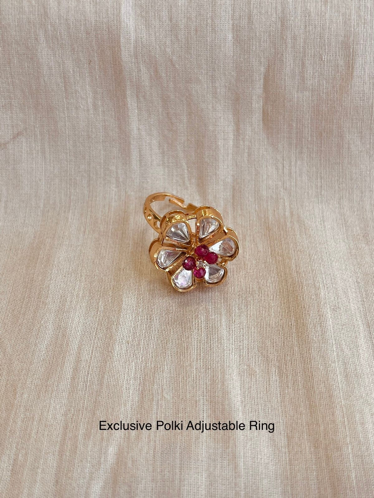 Polki Flower Ring