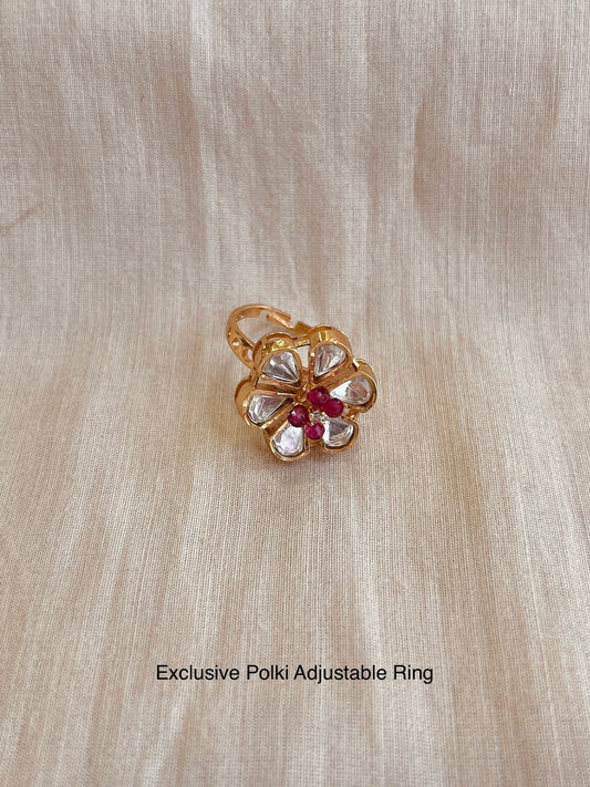 Polki Flower Ring