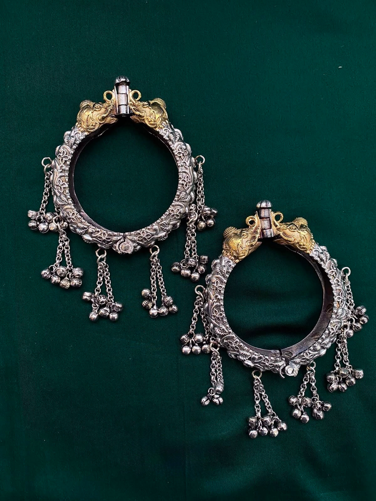 German Silver dual tome openable bangles