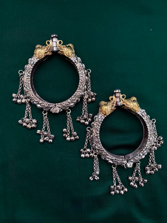 German Silver dual tome openable bangles