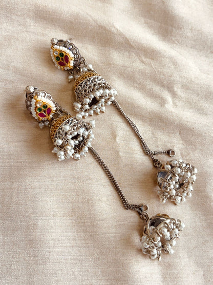 Yasmin Jhumki earrings with removable hangings