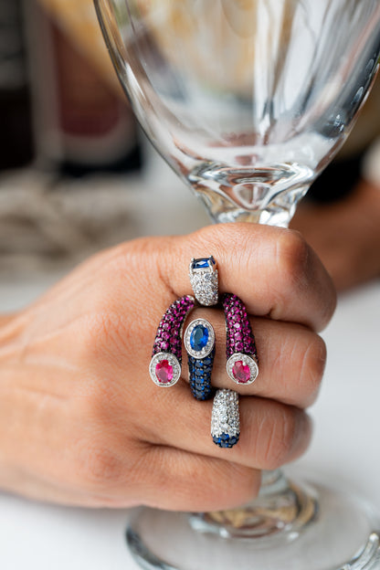 Marie Ring - Blue-Pink