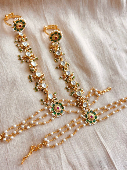 Paachi kundan haathphool