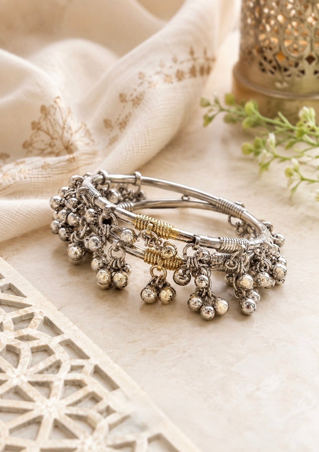 Dual tone ghungroo bangles