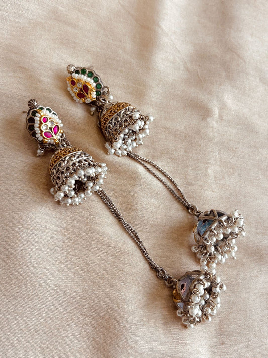 Yasmin Jhumki earrings with removable hangings