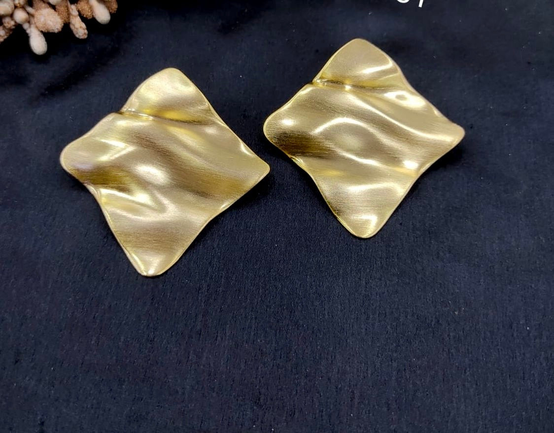Gold Statement Stud Earrings