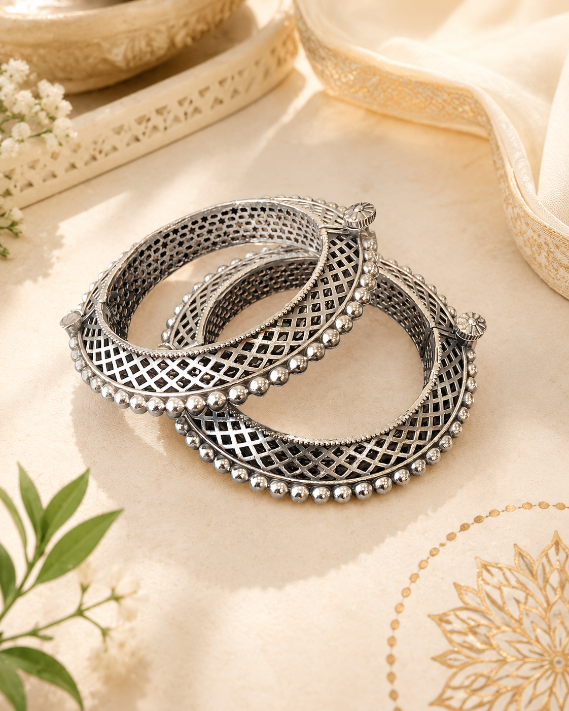 German silver openable bangles