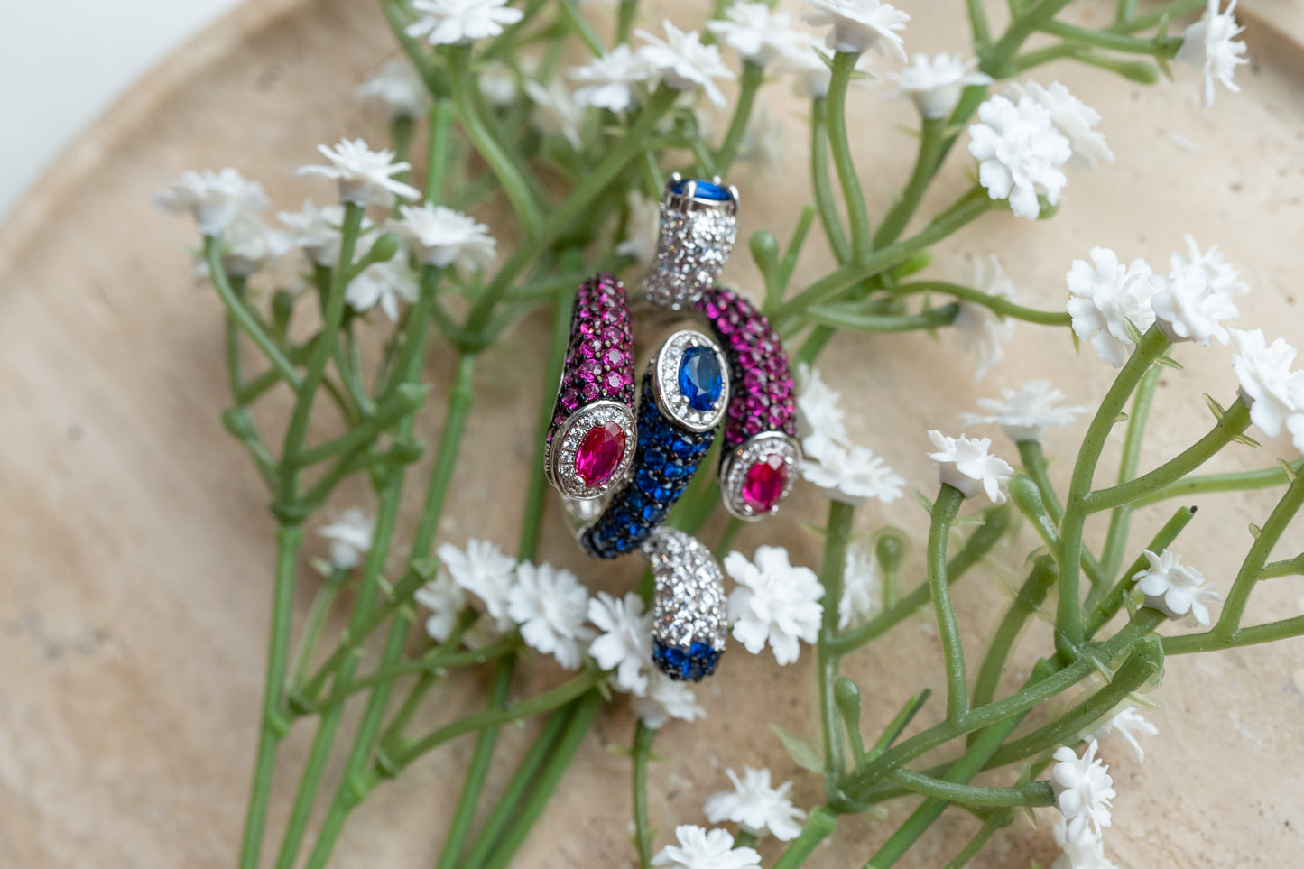 Marie Ring - Blue-Pink