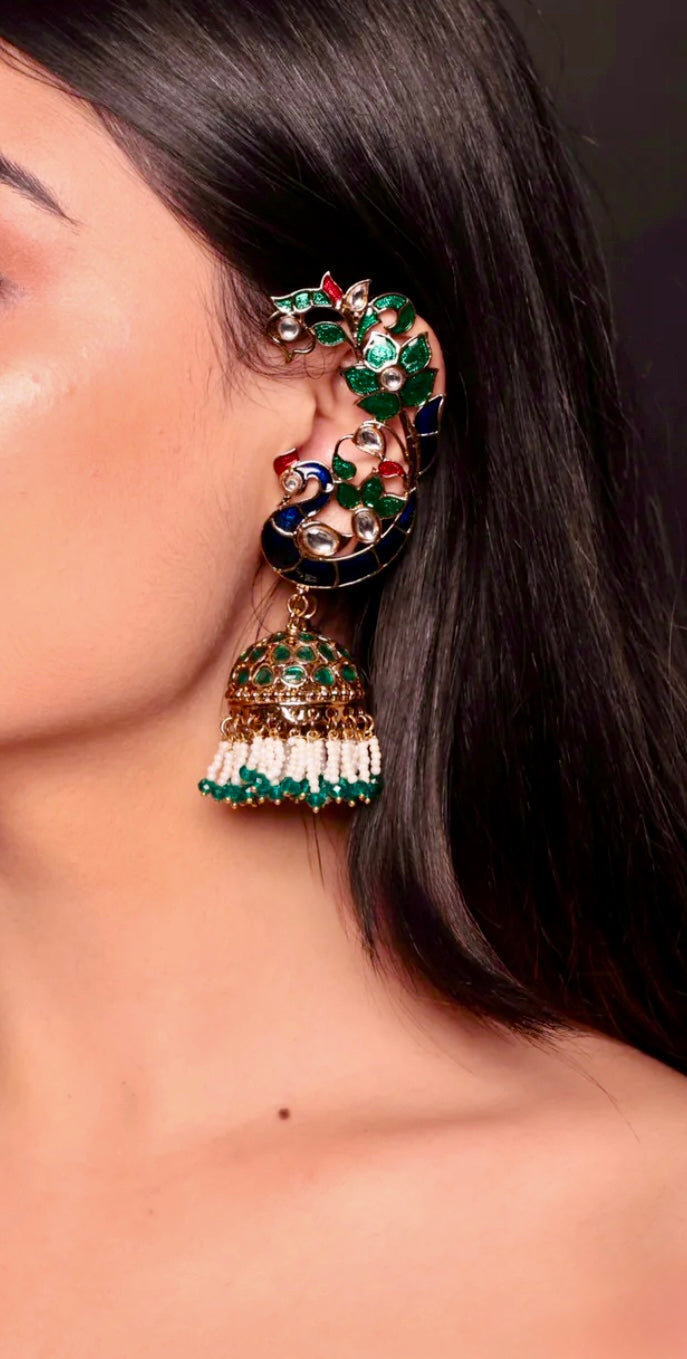 Peacock Earcuff Earrings